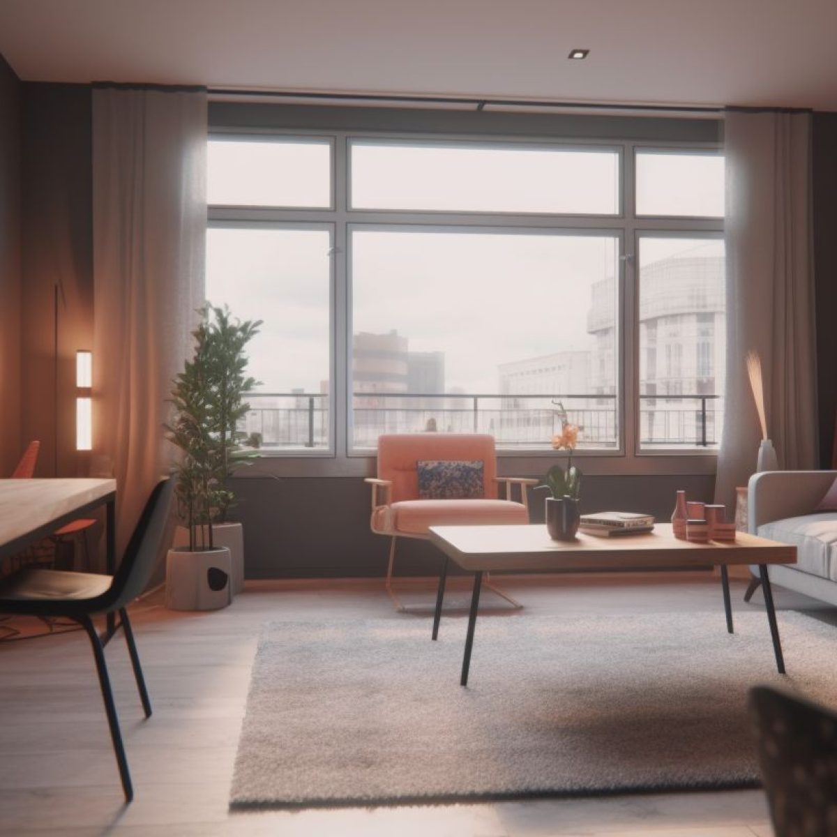 Rénovation appartement Vienne – aménagement d’un studio ou T2 moderne avec coin bureau et espace cosy