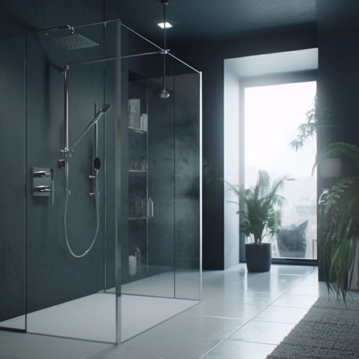 Rénovation salle de bain douche italienne Valence avec parois vitrées et finitions premium